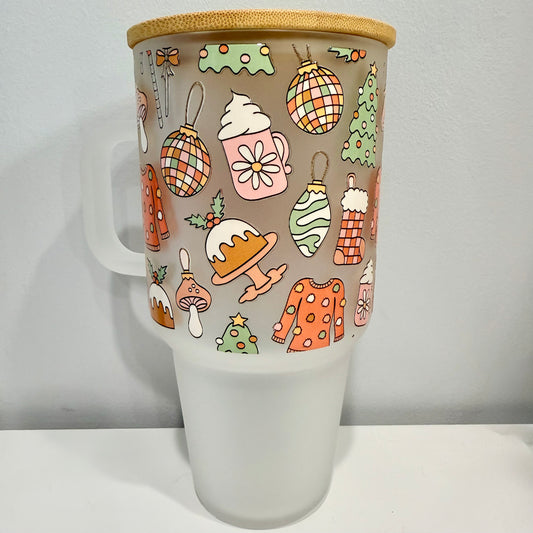 Boho Christmas Things 32oz Glass Mug