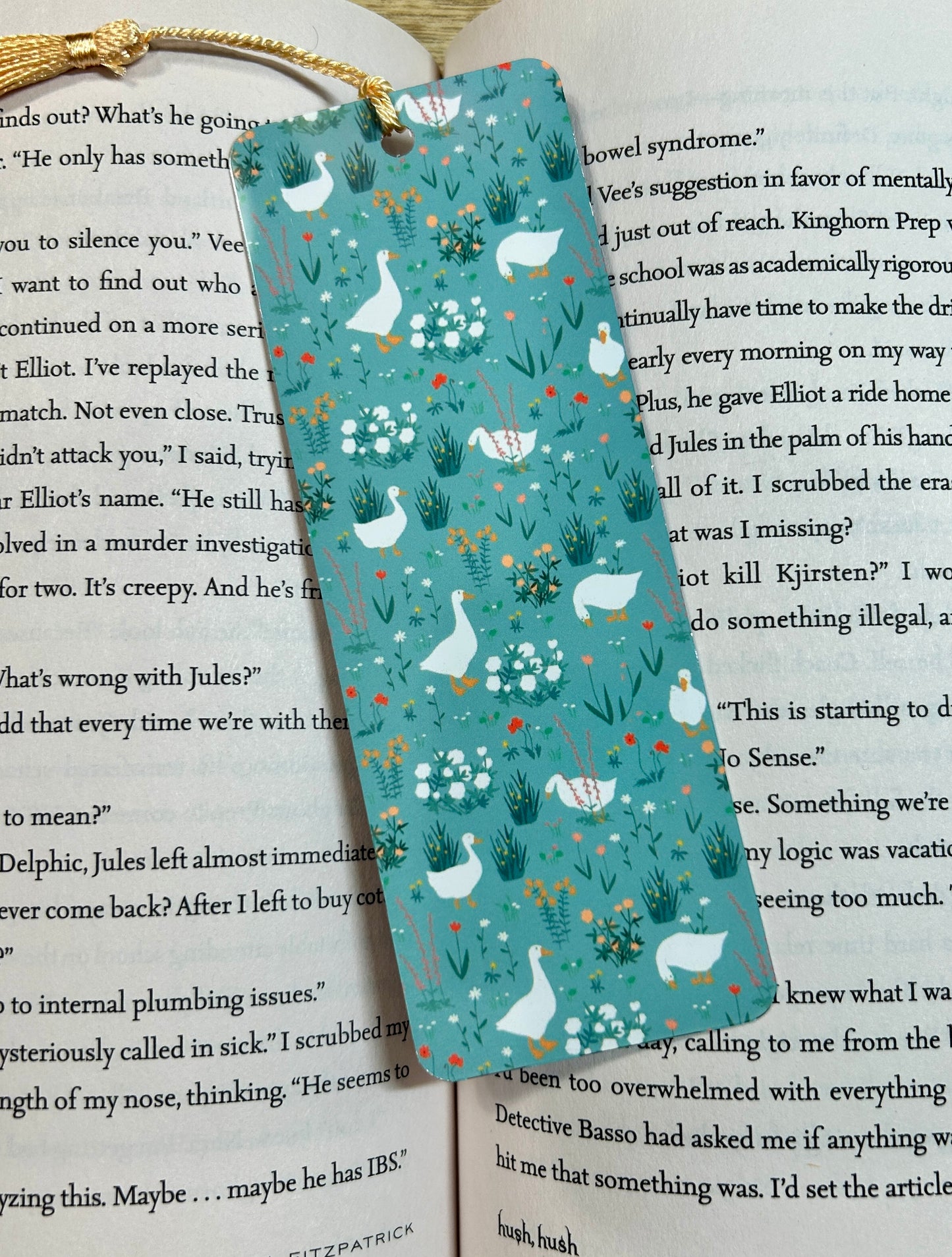 Cottage Goose Metal Bookmark