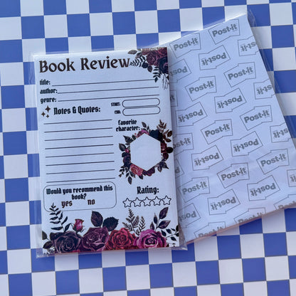 Gothic Floral Book Review Post-It Note