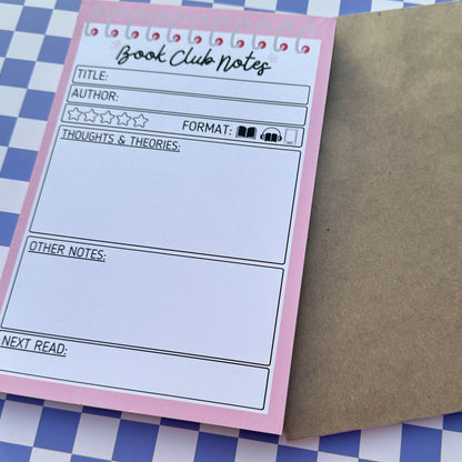 Book Club Notes Notepad