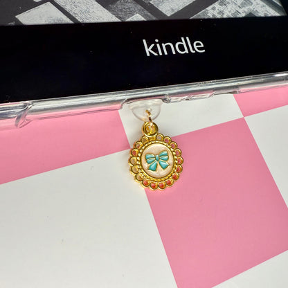 Round Frame Bows Dust Plug Charm