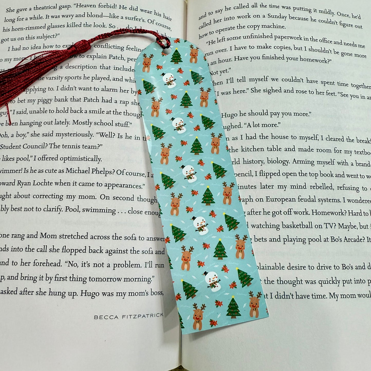 Snowman & Reindeer Metal Bookmark