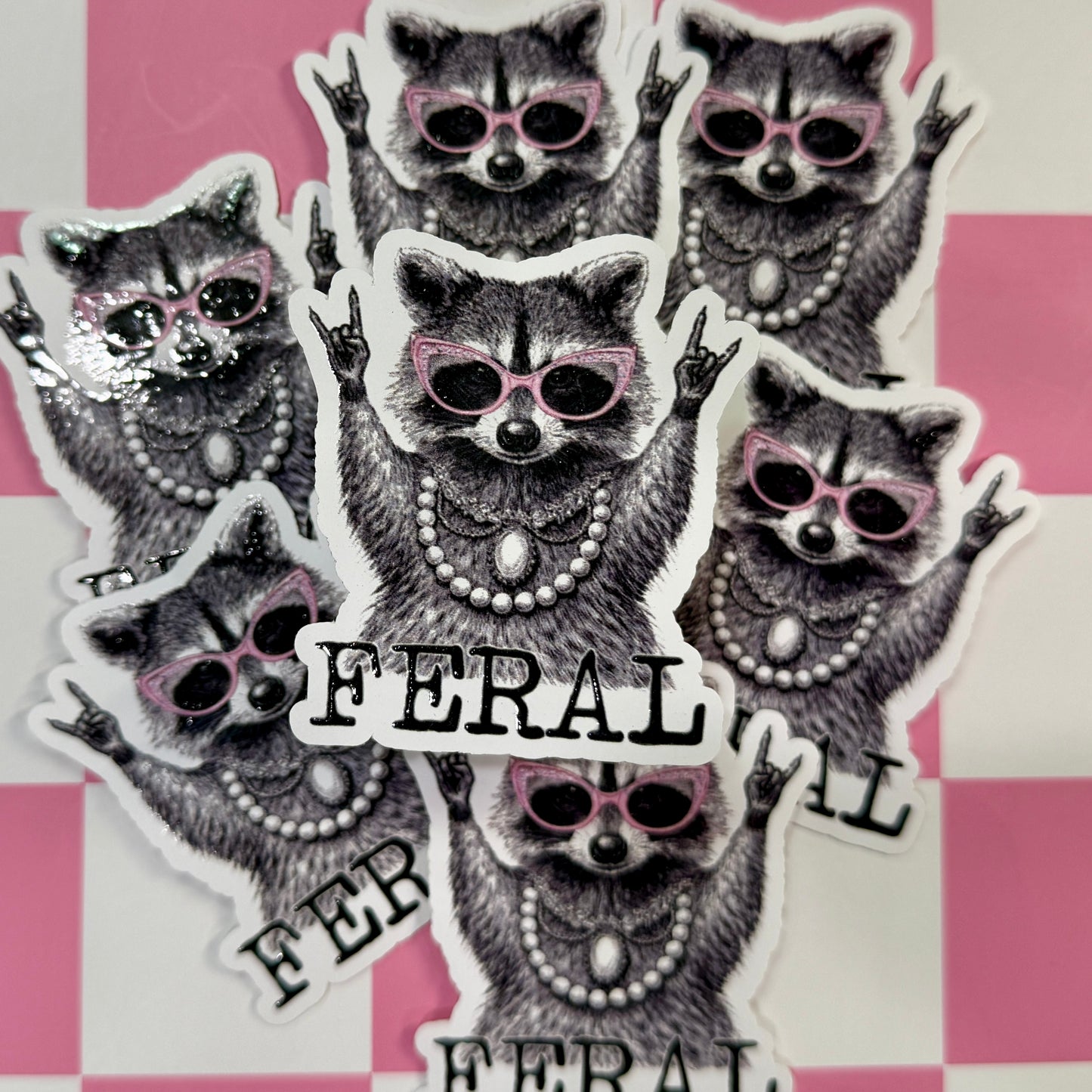 Feral Raccoon Sticker