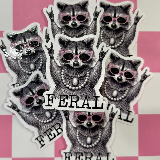 Feral Raccoon Sticker
