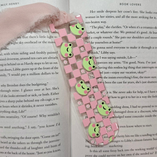 Checkered Frogs Acrylic Bookmark