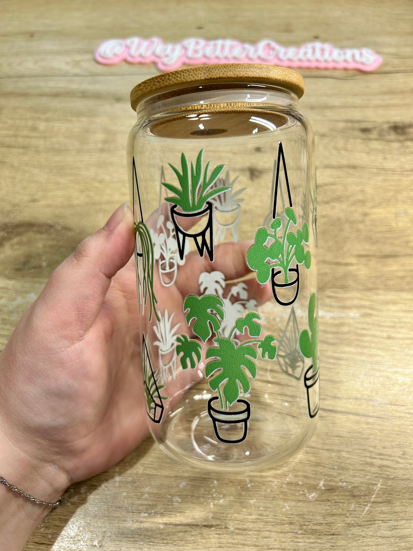 Hanging Plants 16oz Can Glass