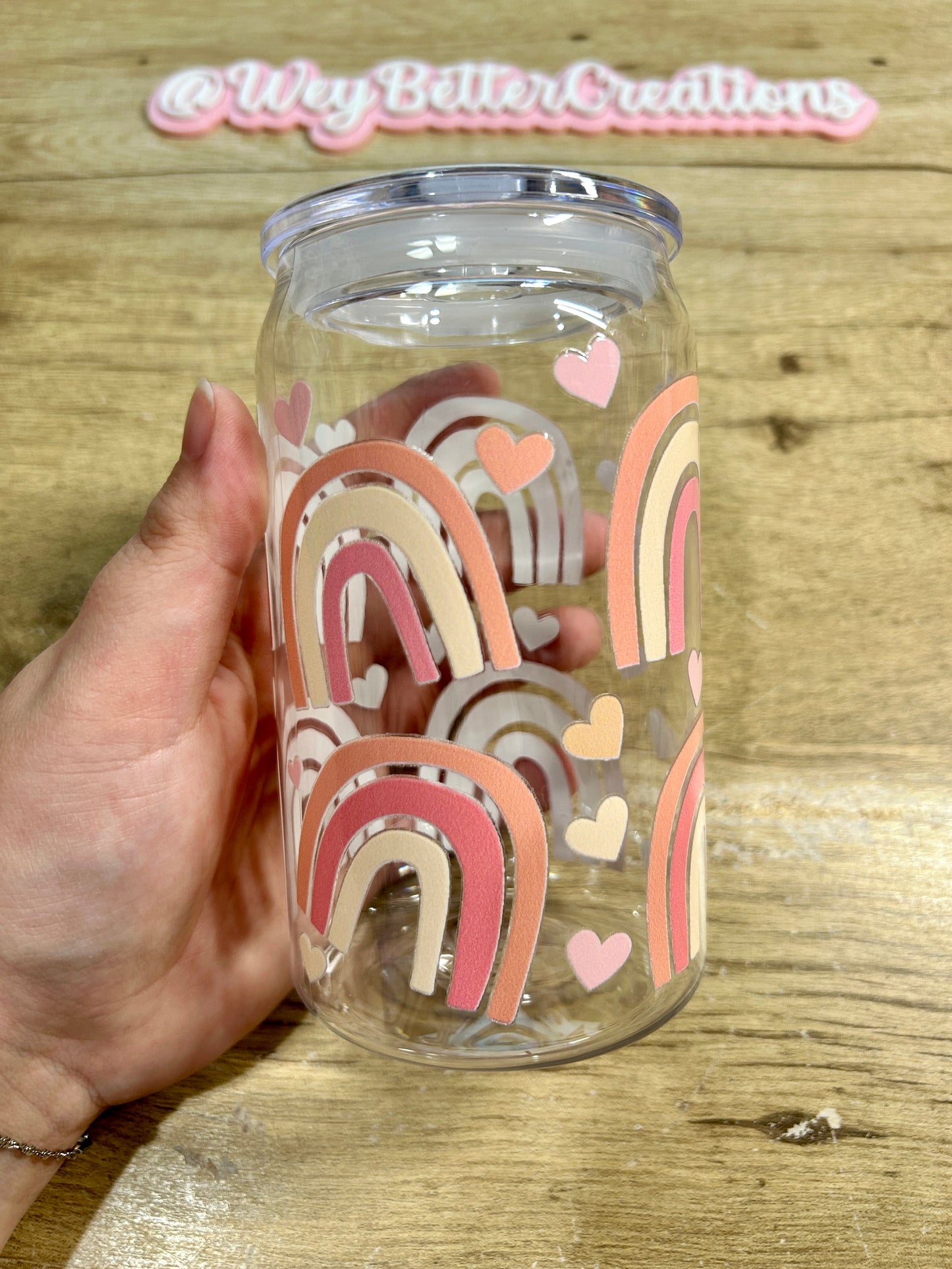 波希米亞彩虹塑膠罐玻璃