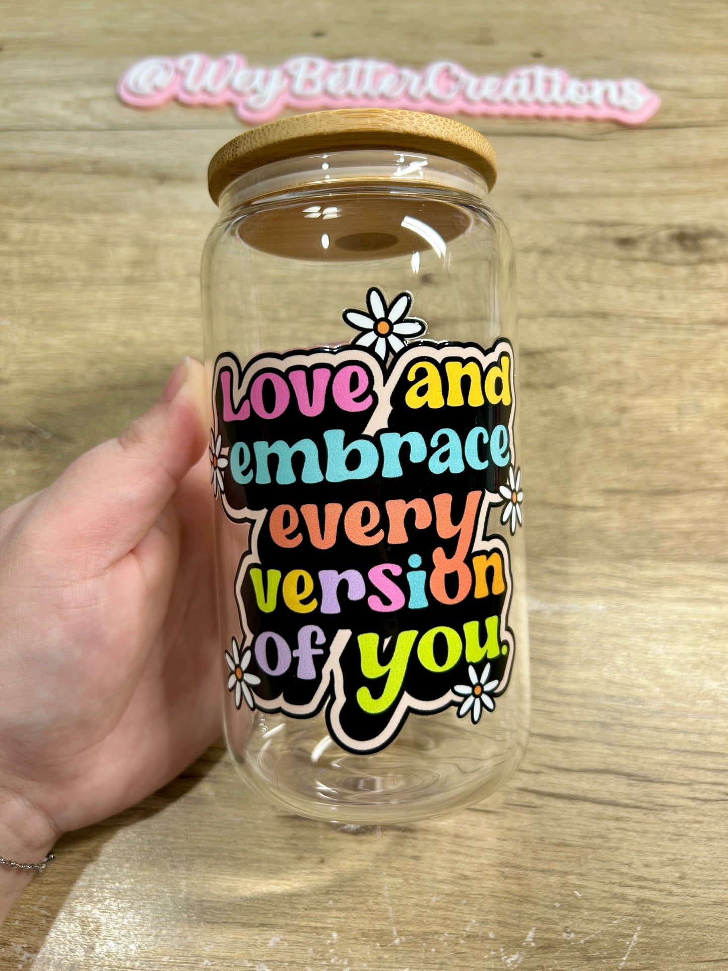 Love & Embrace You 16oz Can Glass