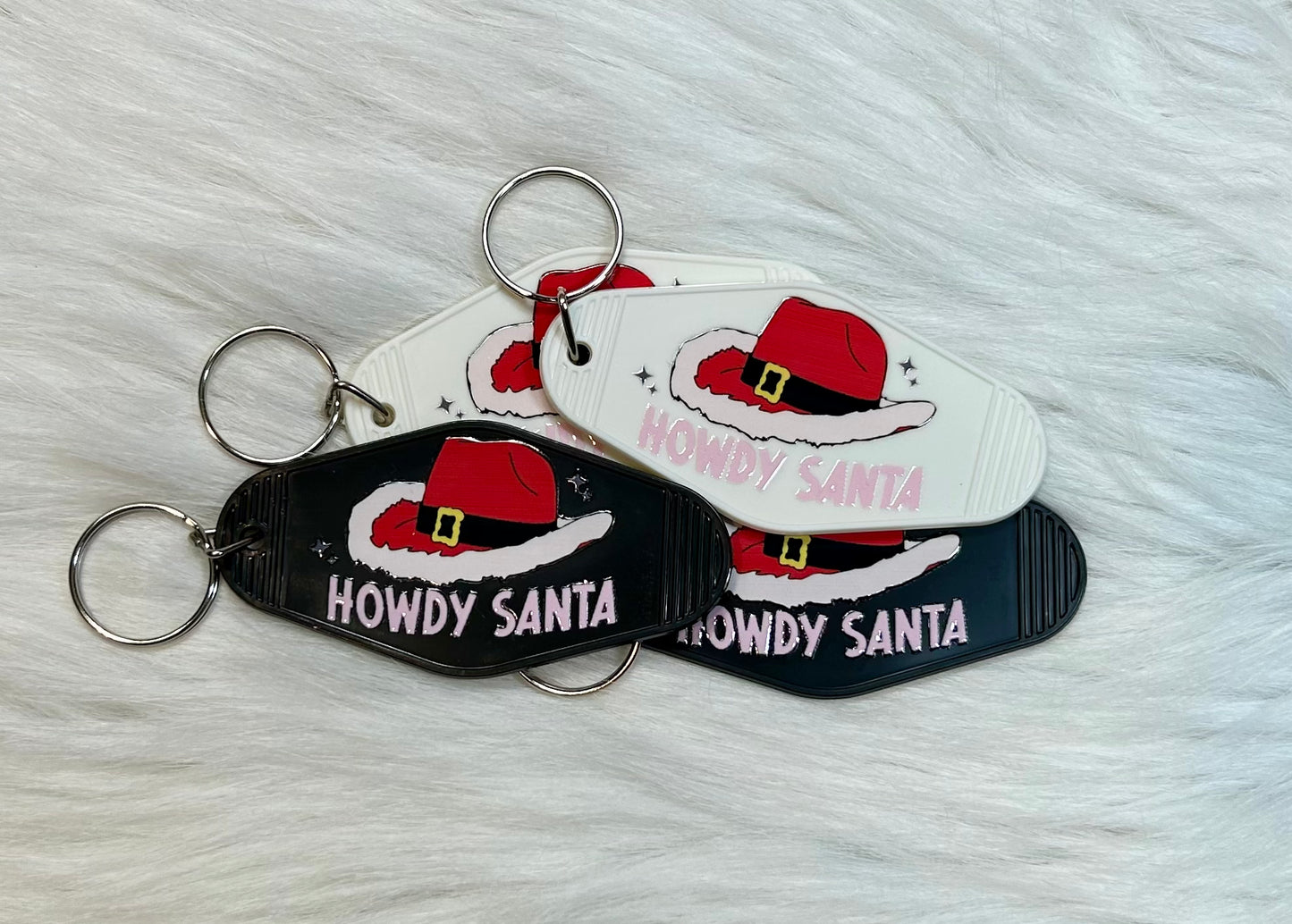 Howdy Santa Motel Keychain