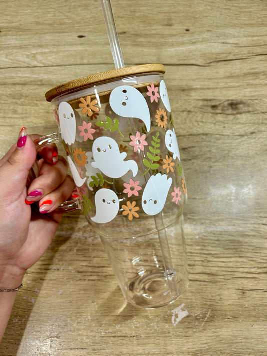 Happy Ghosts 32oz Glass Mug