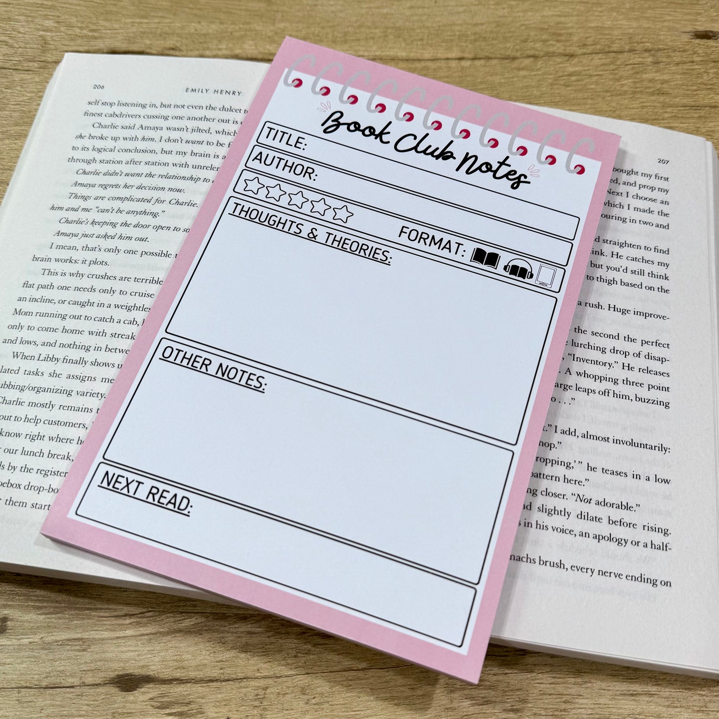 Book Club Notes Notepad