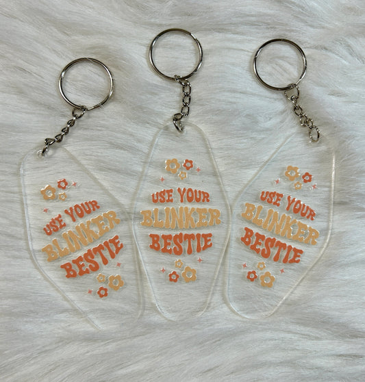 Blinker Bestie Motel Keychain