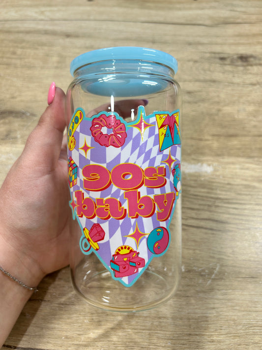 90s Baby 16oz Can Glass