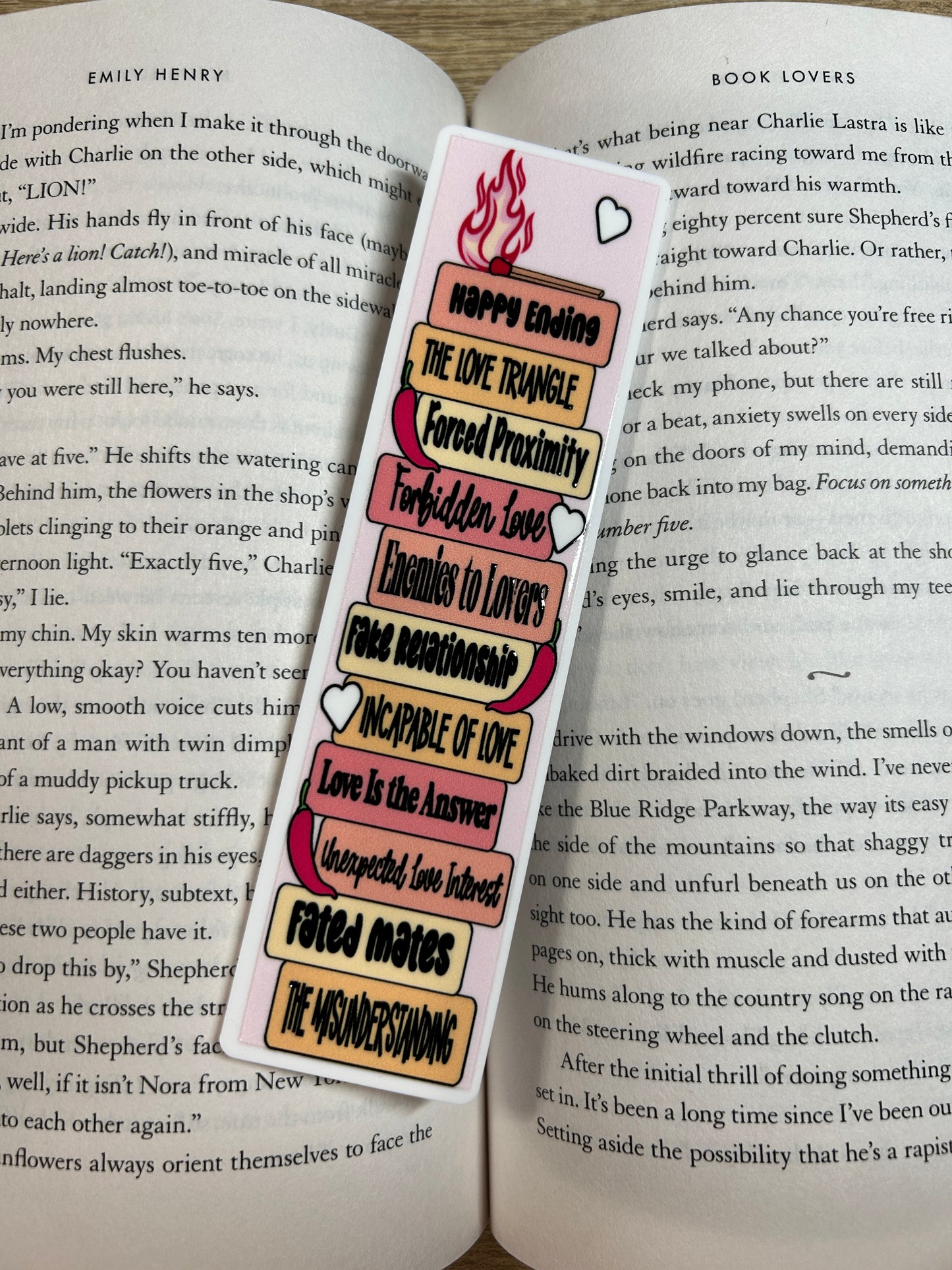 Romance Tropes Acrylic Bookmark