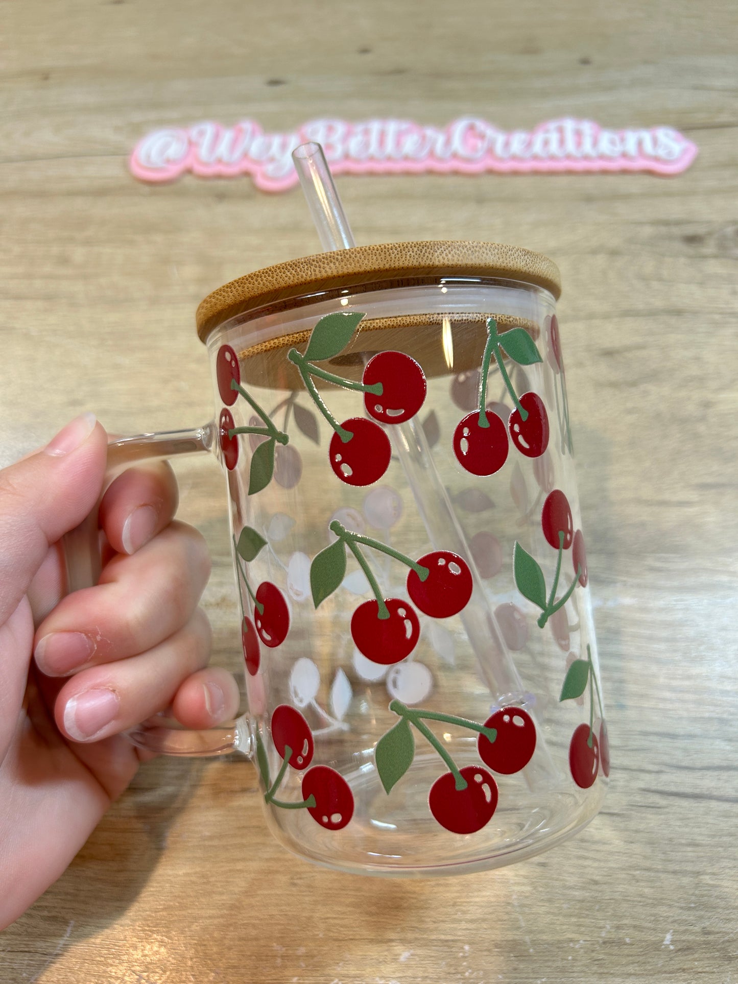 Cherries Glass Mug