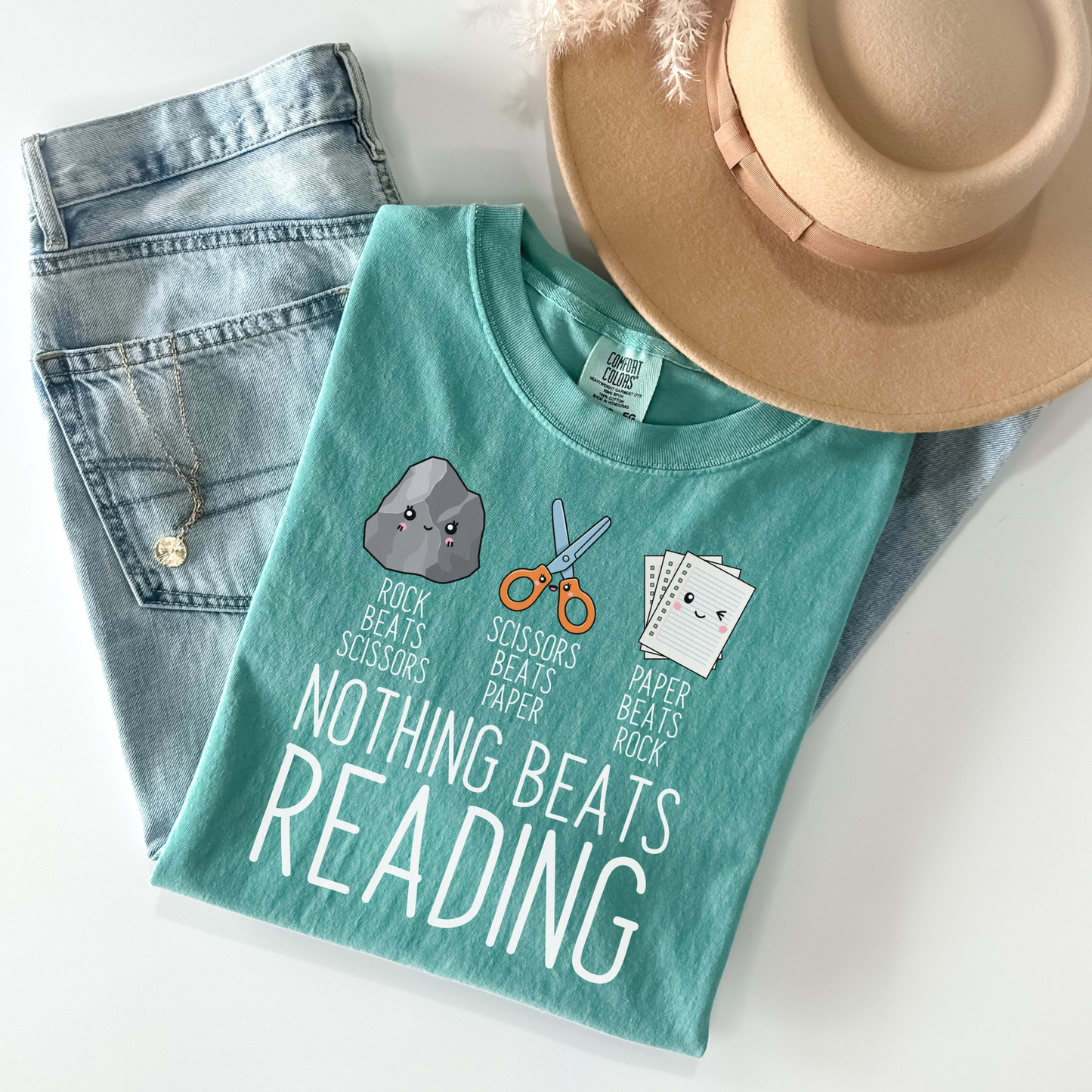 Reading beats everything Comfort Colors Shirt